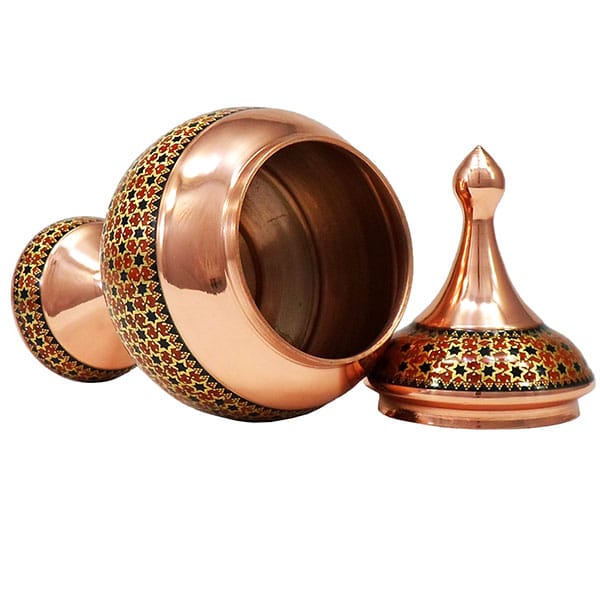 شکلات خوری مس و خاتم ارتفاع 23 سانت | میناسنتر